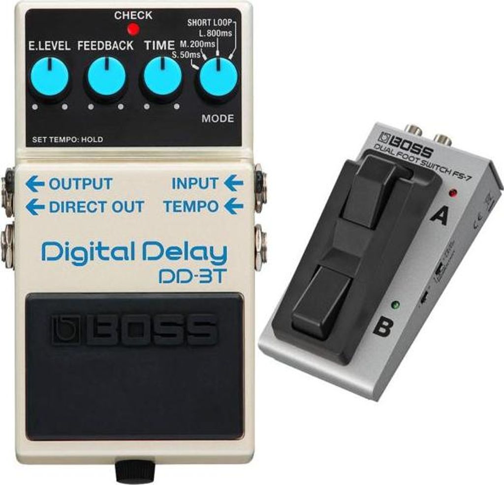 Boss DD-3T Delay Effektgerät mit FS-7 Fußschalter