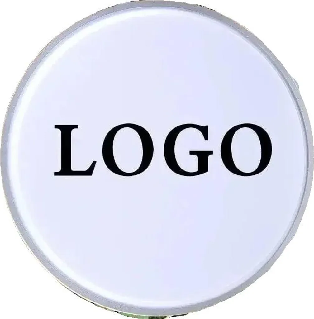 Enseigne lumineuse ronde LED double face en aluminium blanc 50 cm
