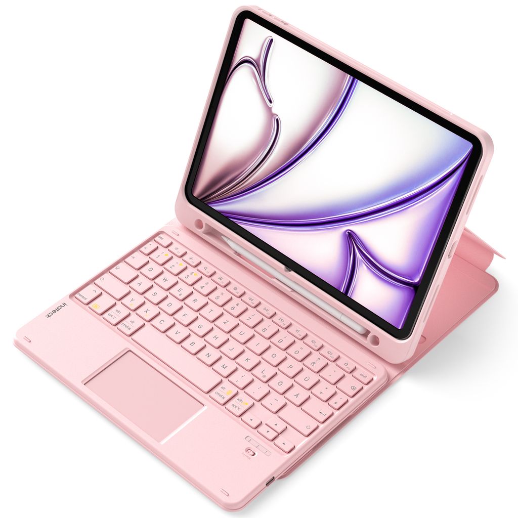 Inateck iPad Tastatur für iPad 10/11 Gen. A16 2025, Air 11 Zoll M4/M3/M2 (2026/2025/2024), Air 5/4, Pro 11, mit Touchpad und Stifthalter, Abnehmbar