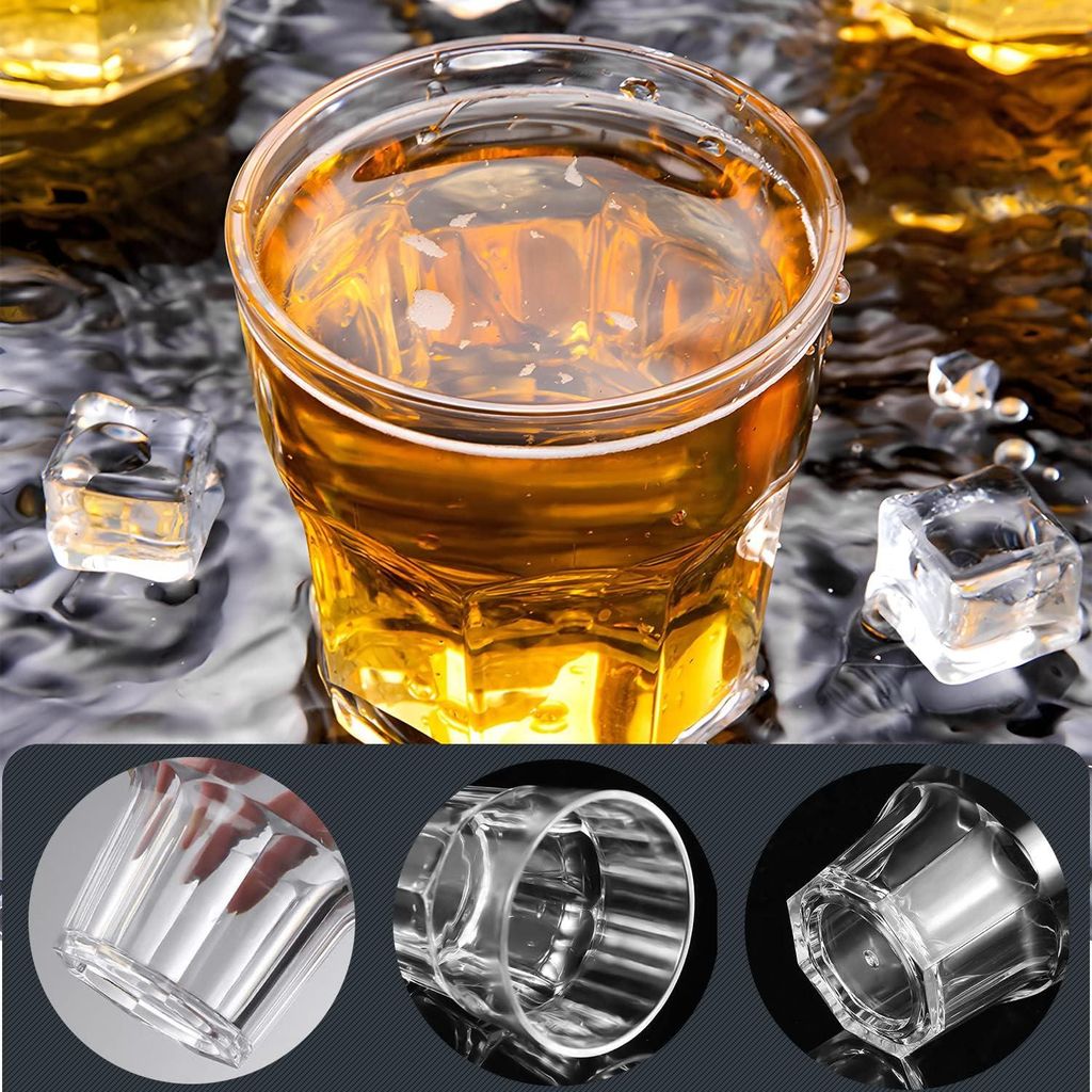 Glasernes Acryl-Drinkglas - unzerbrechliche Becher - 10 Stück - transparent - 260 ml