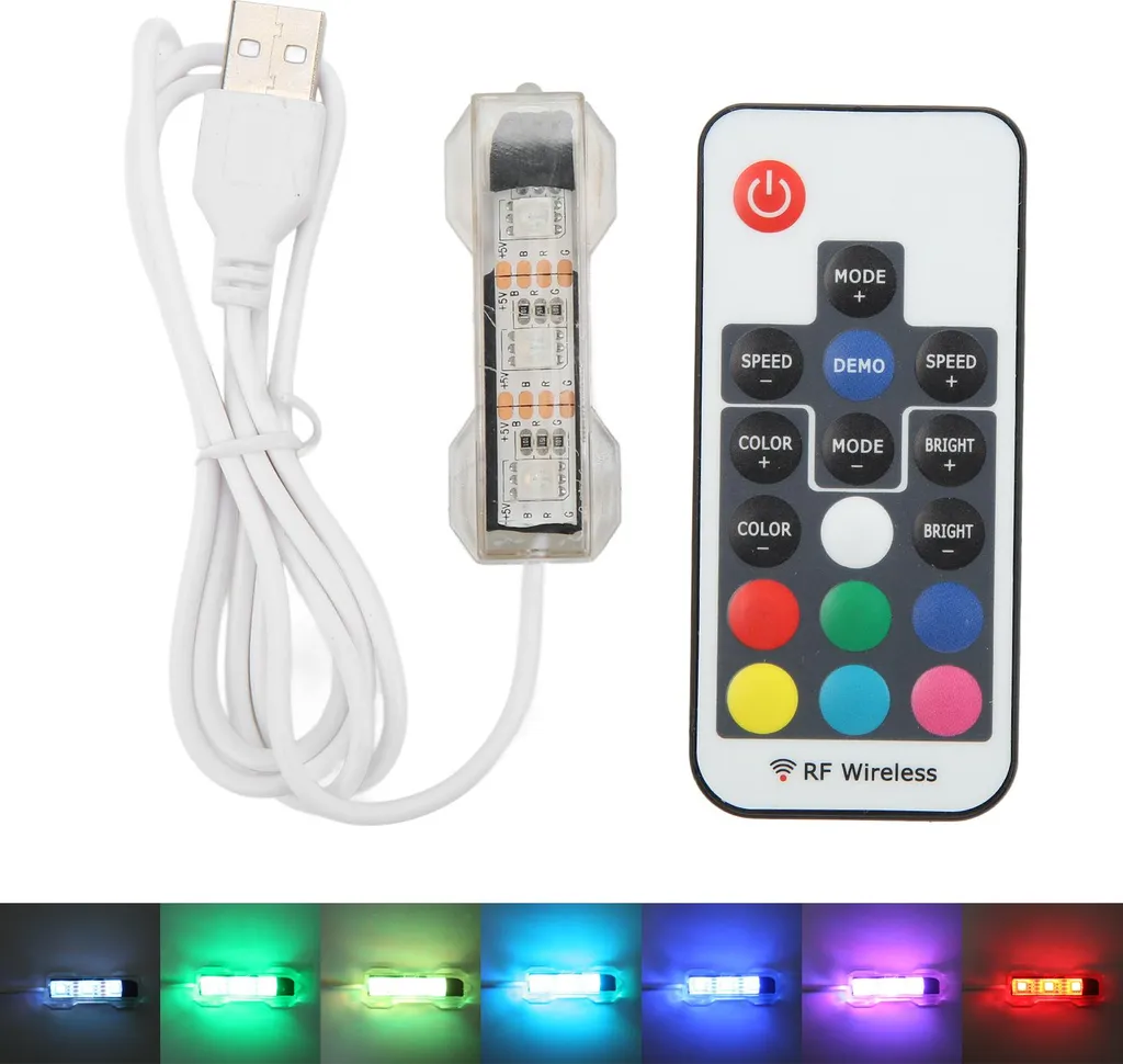 Lampada LED Colorata per Acquario Bambini - Con Telecomando e USB