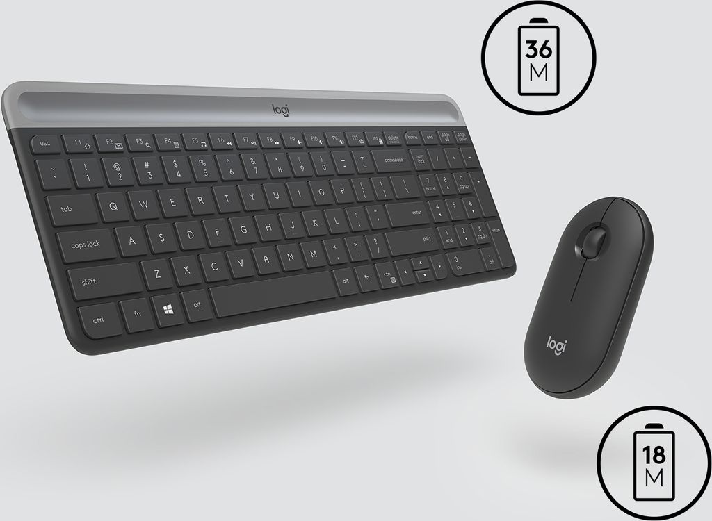 Keyboard & Mouse Logitech Wireless Combo MK470 slim black Produktbild 