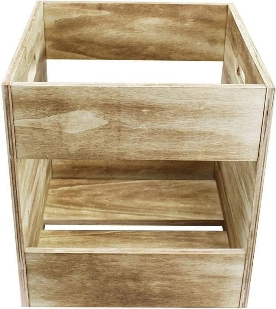 Finissez le Désordre : Bac Rangement Vinyle Robuste en Bois pour vos LP