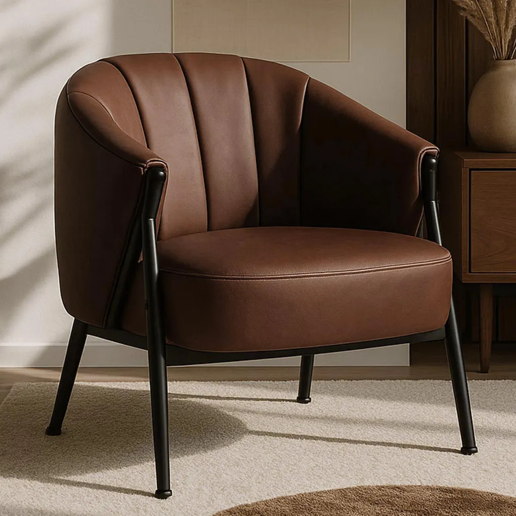 Fauteuil de cocktail vintage rouge rouille pour salon et bureau