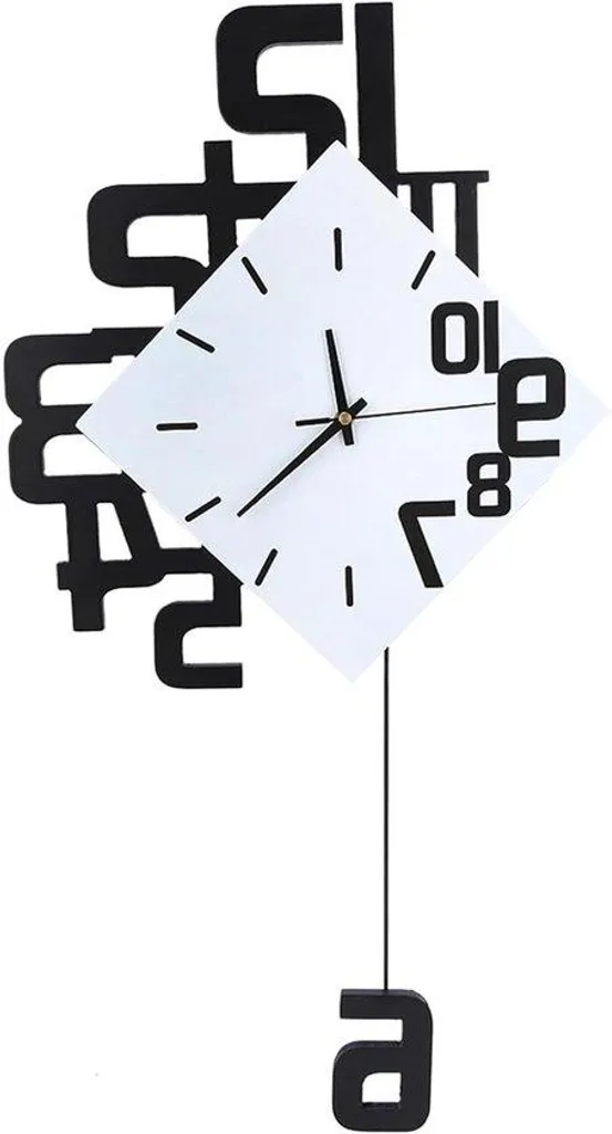 Horloge murale lisible et robuste pour salon en fer forgé noir