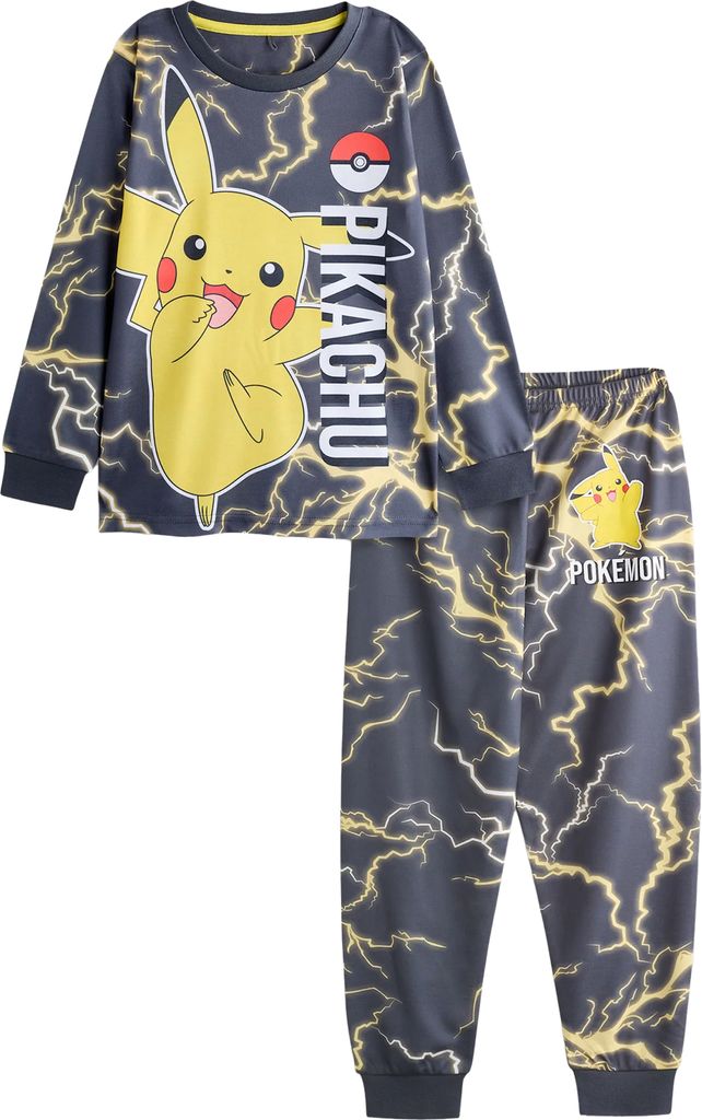 Pokemon - Schlafanzug mit langer Hose für Jungen Langärmlig NS8811 (116) (Marineblau)