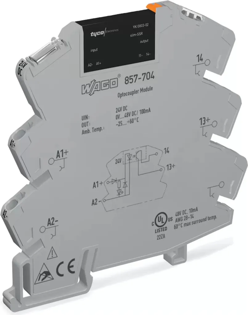 Module de relais statique WAGO 100 mA 48 VDC pour rail DIN industriel