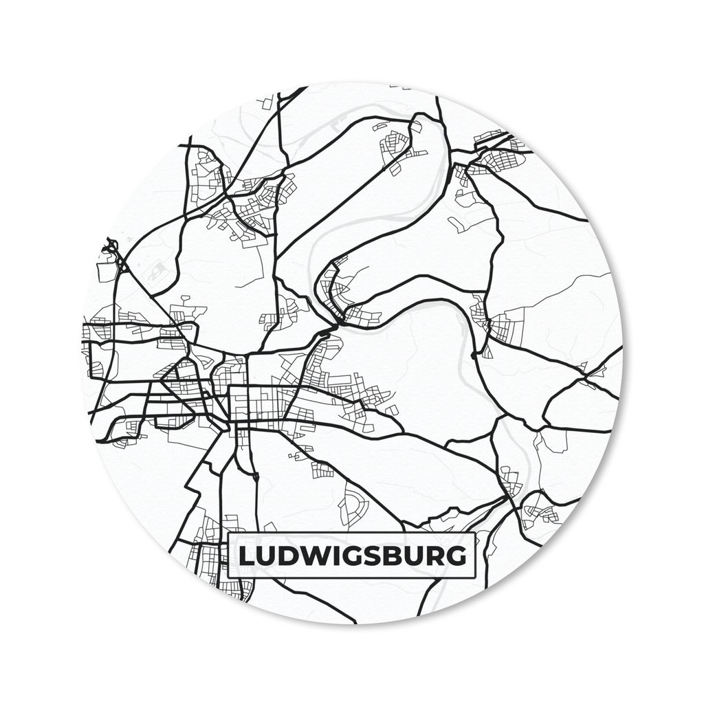 MuchoWow Mauspad Mousepad Stadtplan - Ludwigsburg - Karte 30x30 cm - Mousepads - Maus Mat - Pad - Mausunterlage - Tischunterlage - Schreibtischma...