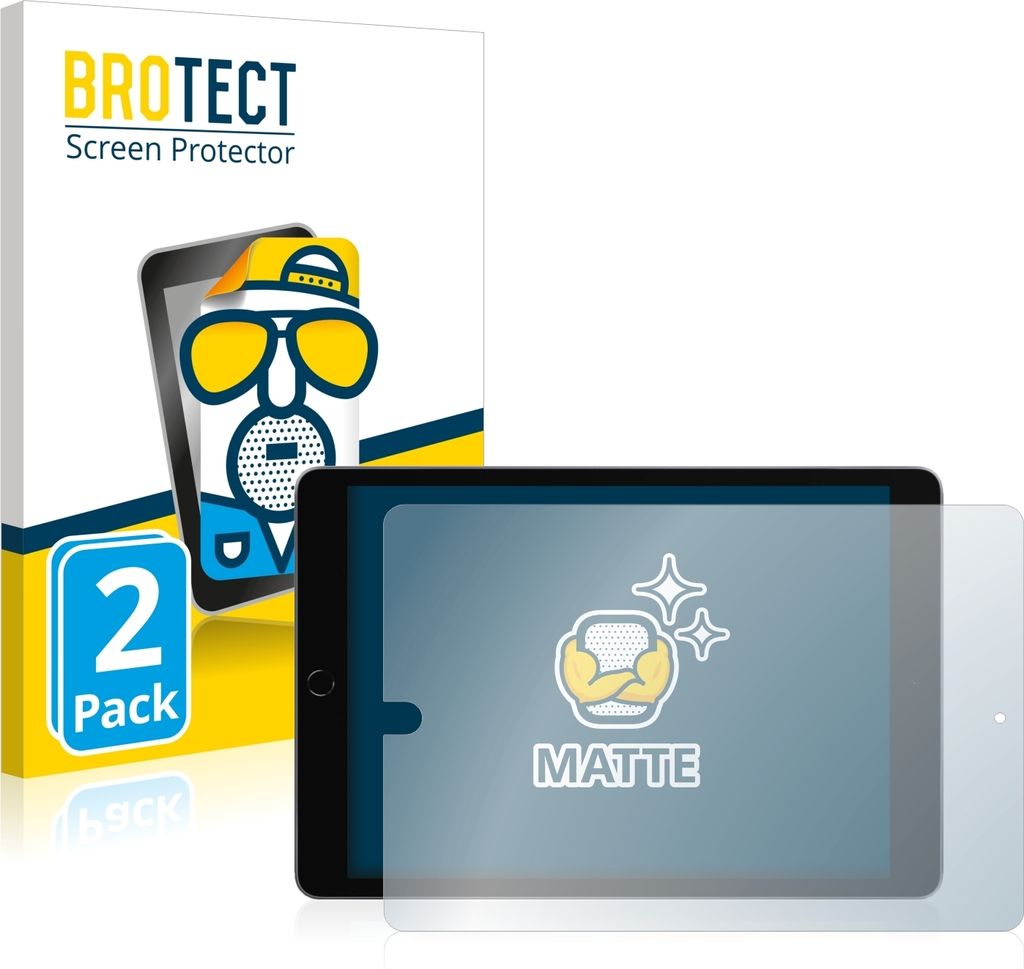 2x BROTECT Schutzfolie für Apple iPad 10.2" 2021 (im Querformat, 9. Gen.) Displayschutz Displayschutzfolie Folie Matt Entspiegelungsfolie