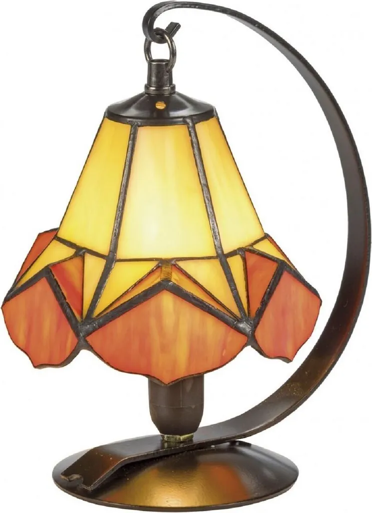 Lampe de table Tiffany Casa Padrino Jaune Orange faite à la main Ø 15cm