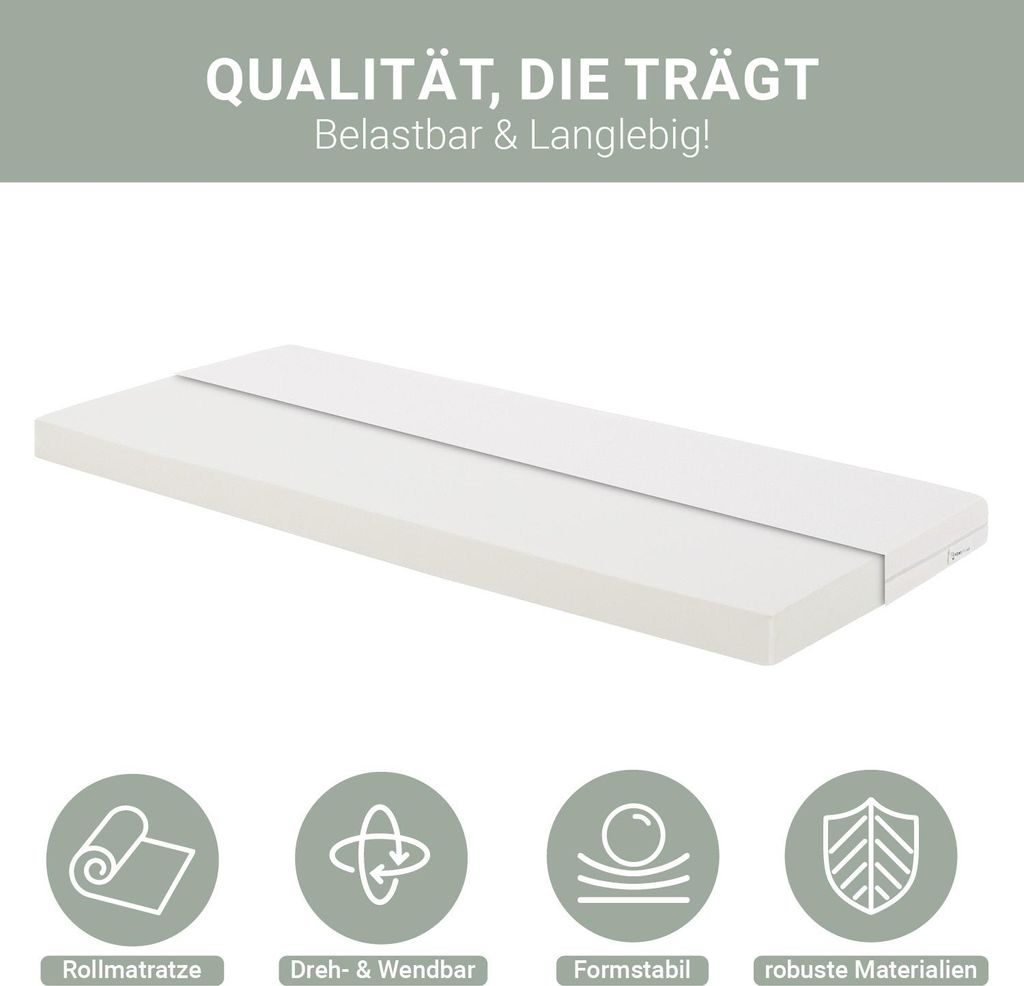 Lit gigogne 90x200 cm Lit banquette avec Matelas 2 places Image du produit 