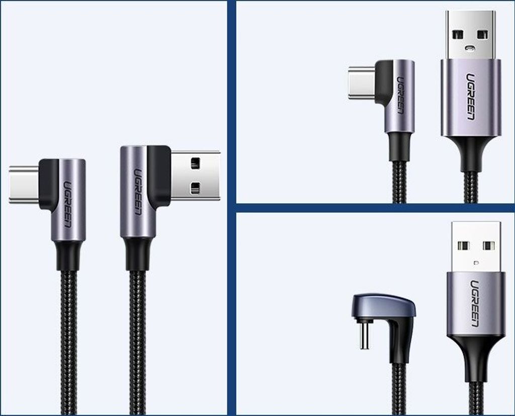 Ugreen kątowy kabel przewód USB - USB Typ C Quick Charge Zdjęcie produktu 5