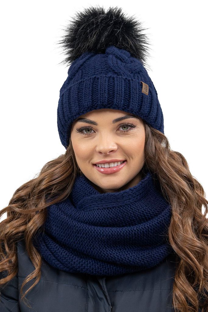 Vivisence damen bommelmütze und schal set warm Produktbild 