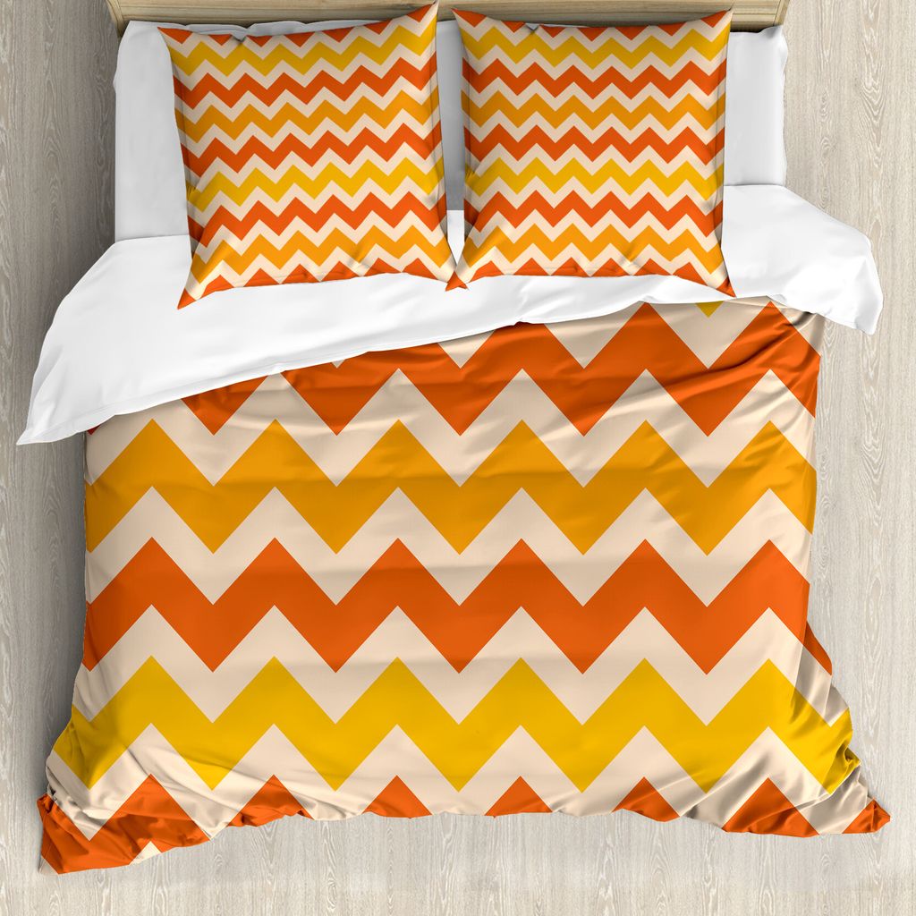 ABAKUHAUS Winkel Bettbezug, Wellenförmige Geometrischer Weinlese, Milbensicher Allergiker geeignet mit Kissenbezügen, 155 cm x 220 cm - 80 x 80 c...