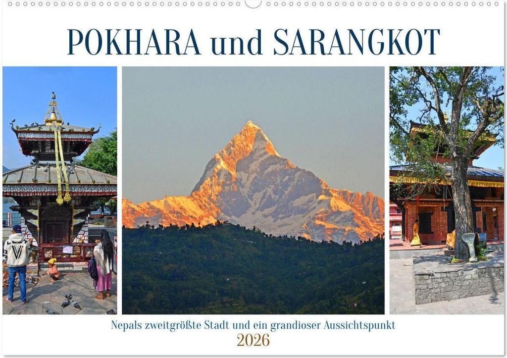 POKHARA und SARANGKOT (Wandkalender 2026 DIN A2 quer), CALVENDO Monatskalender