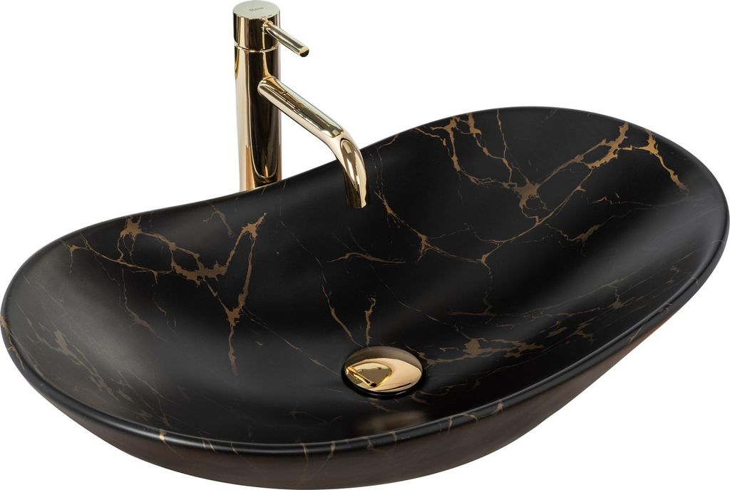 Rea Aufsatzwaschbecken Royal Marble Black Produktbild 