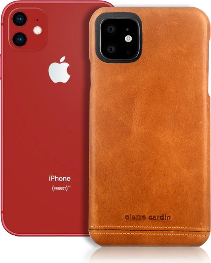 Pierre Cardin Apple iPhone 11 Brown Back cover case - Genuine Leather