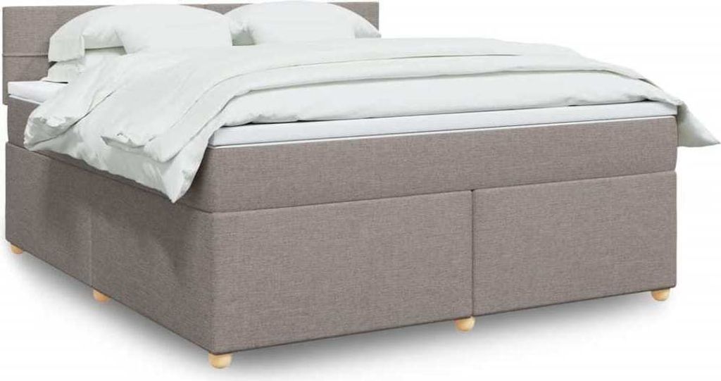 Maison Exclusive - Boxspringbett mit Matratze Taupe 180x200 cm Stoff