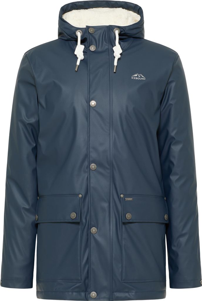 ICEBOUND herren regenjacke mit teddyfutter - marine, L