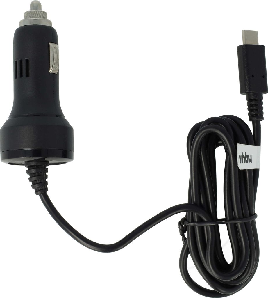 vhbw Autoladekabel USB C 12V Zigarettenanzünder Adapter 2,4 A kompatibel mit ZTE Blade V8 Pro, V8 64 GB Schwarz 150 cm