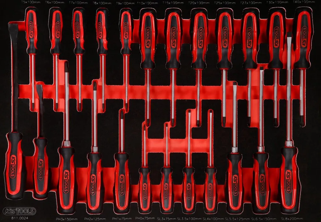 KS TOOLS 811.0024 Set Cacciaviti 24 Pezzi Professionale con Inserto