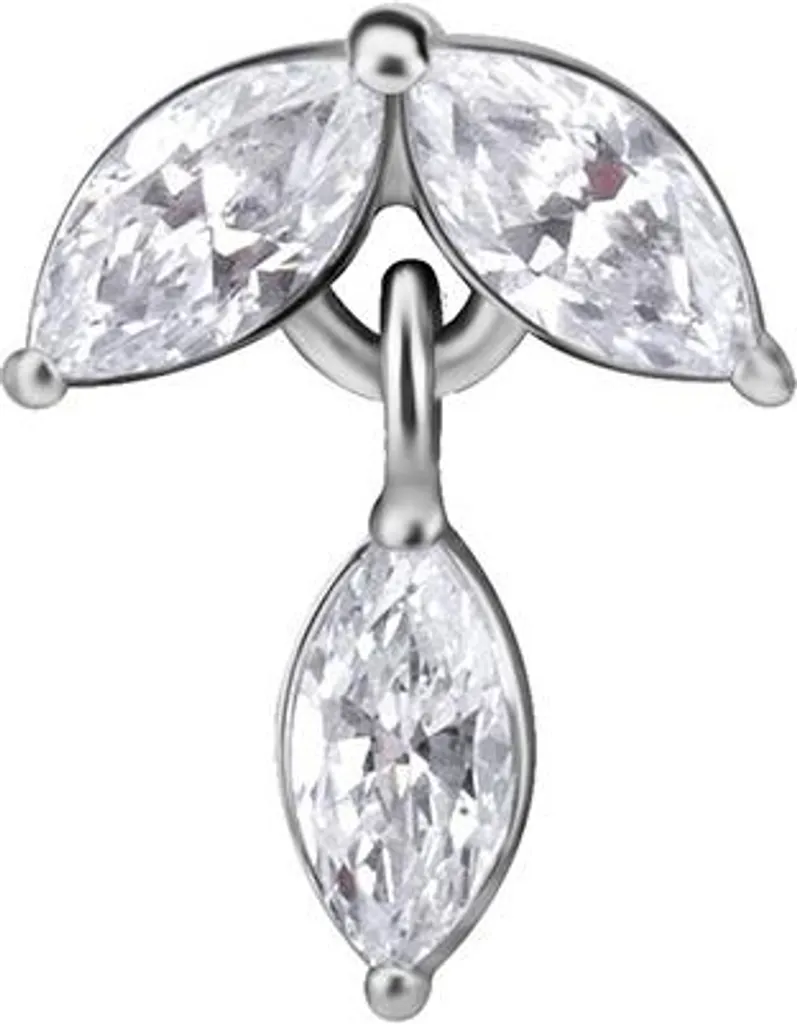 Fermoir CoCr NF anti-allergie argent zircone 7 x 9 mm sans nickel