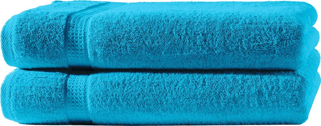 2 Handtücher türkis 50x100 cm Set Baumwolle Handtuch Frottee flauschig weich