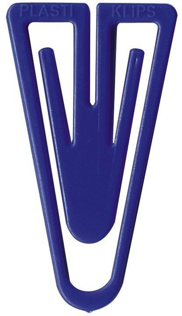 Büroklammern Plastiklips 35mm VE=100 Stück blau Produktbild 