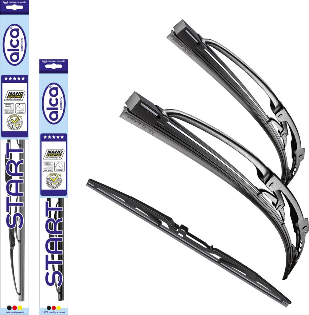 alca Scheibenwischer mit Heckwischer ideal für LADA KALINA Kombi (07.2007 - 12.2012) START, Gelenkwischer, klassisch