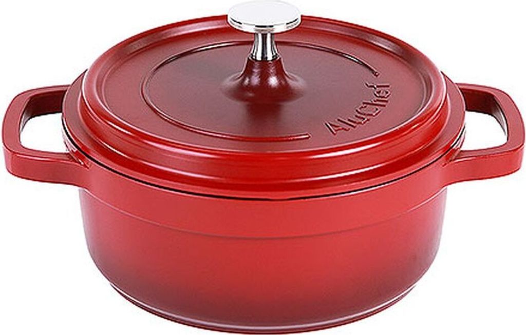 Contacto AluChef Kochtopf Kasserolle, rund 20 cm rot/red