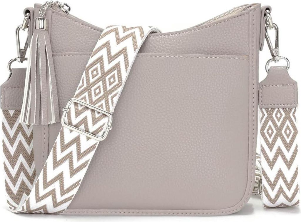 YISUOHOOM Handtasche Damen Mittelgroß Umhängetasche Grau, Produktbild 