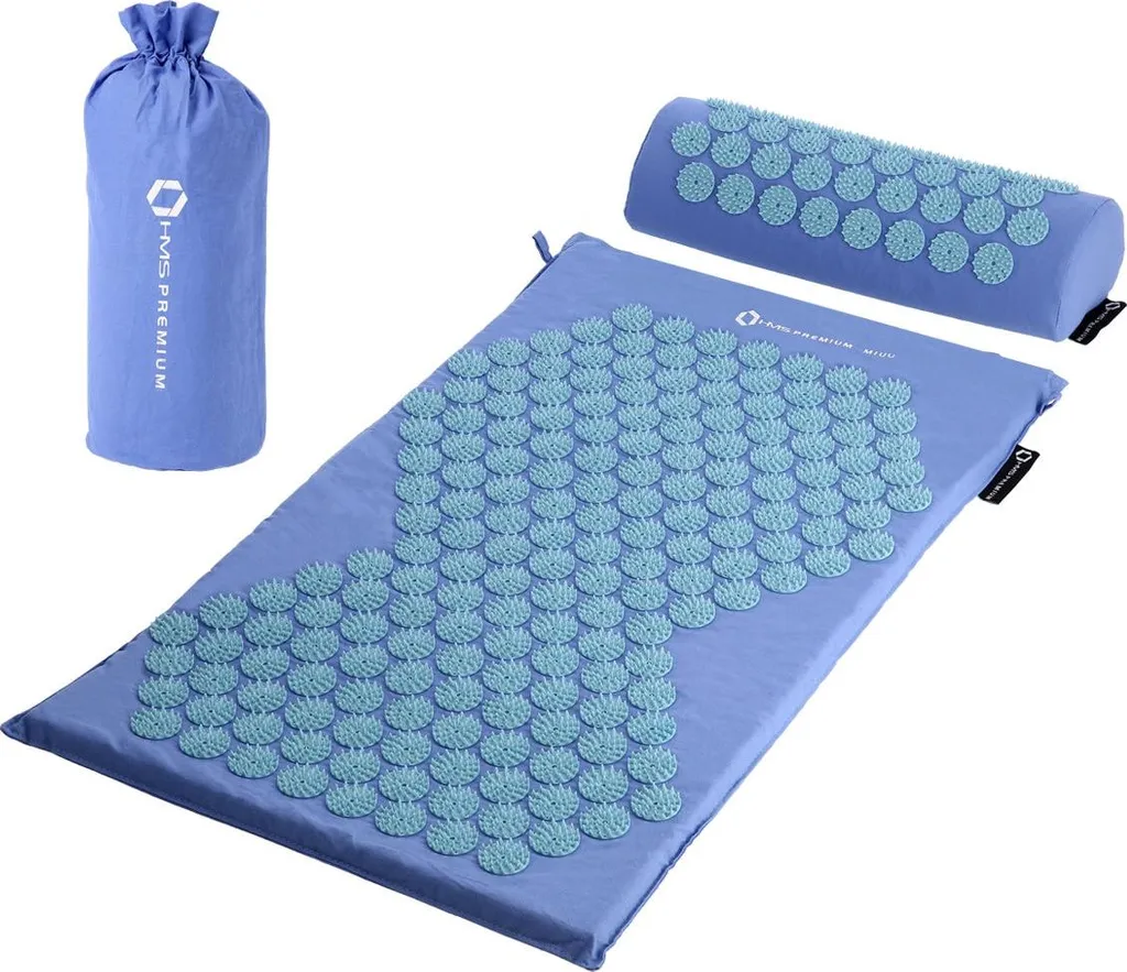 Tappetino Agopressione per Recupero Muscolare Blu - Set con Cuscino