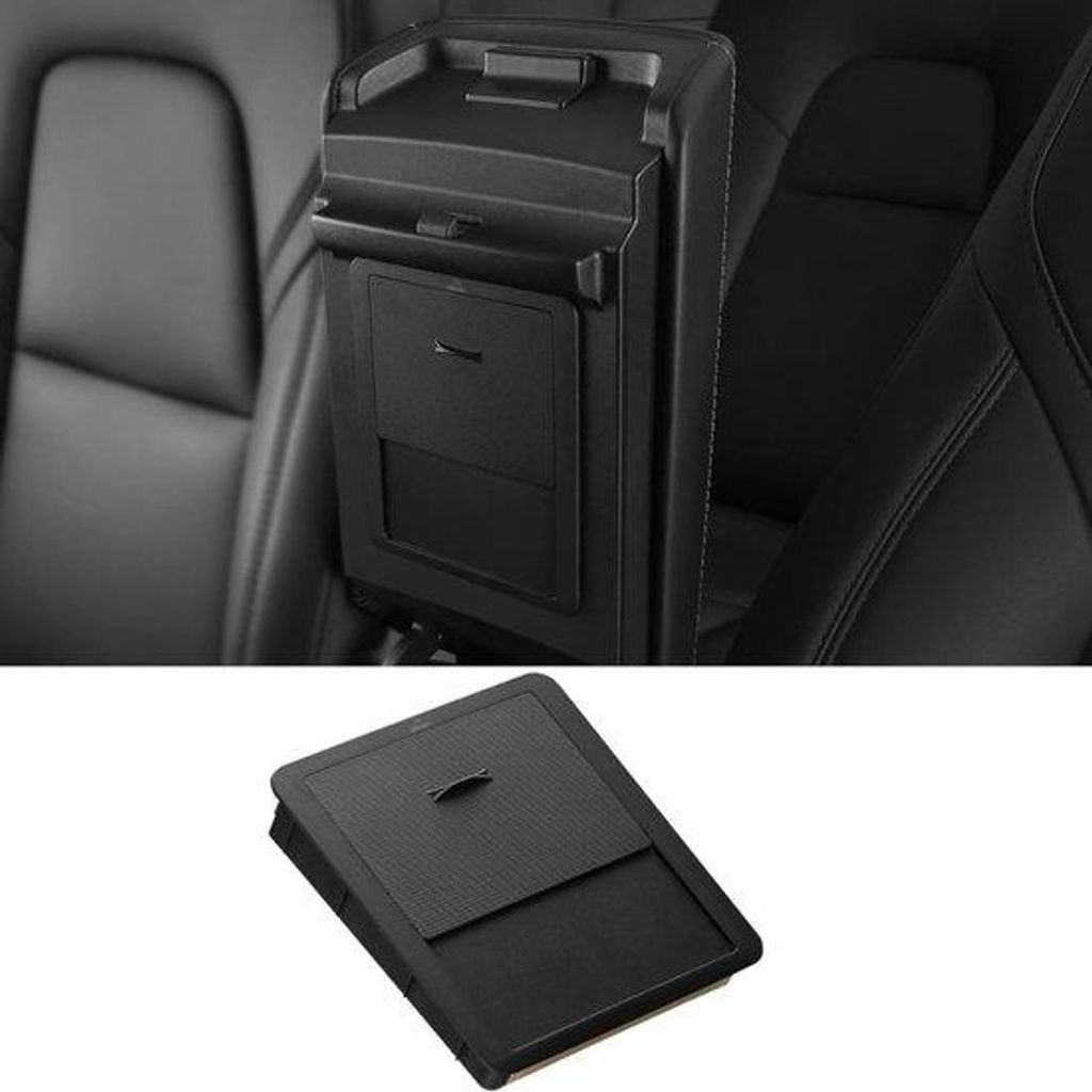Autointerieur-Organizer für Model 3 und Y - Schwarz - Verborgener Aufbewahrungsraum, Becherhalter, Flaschenhalter und Ladestation