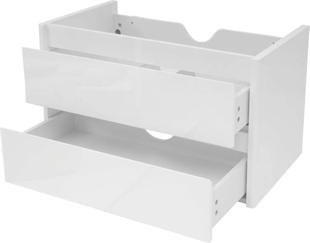 Armoire lavabo haute brillance 50x80cm, fermeture douce Soft-Close blanc