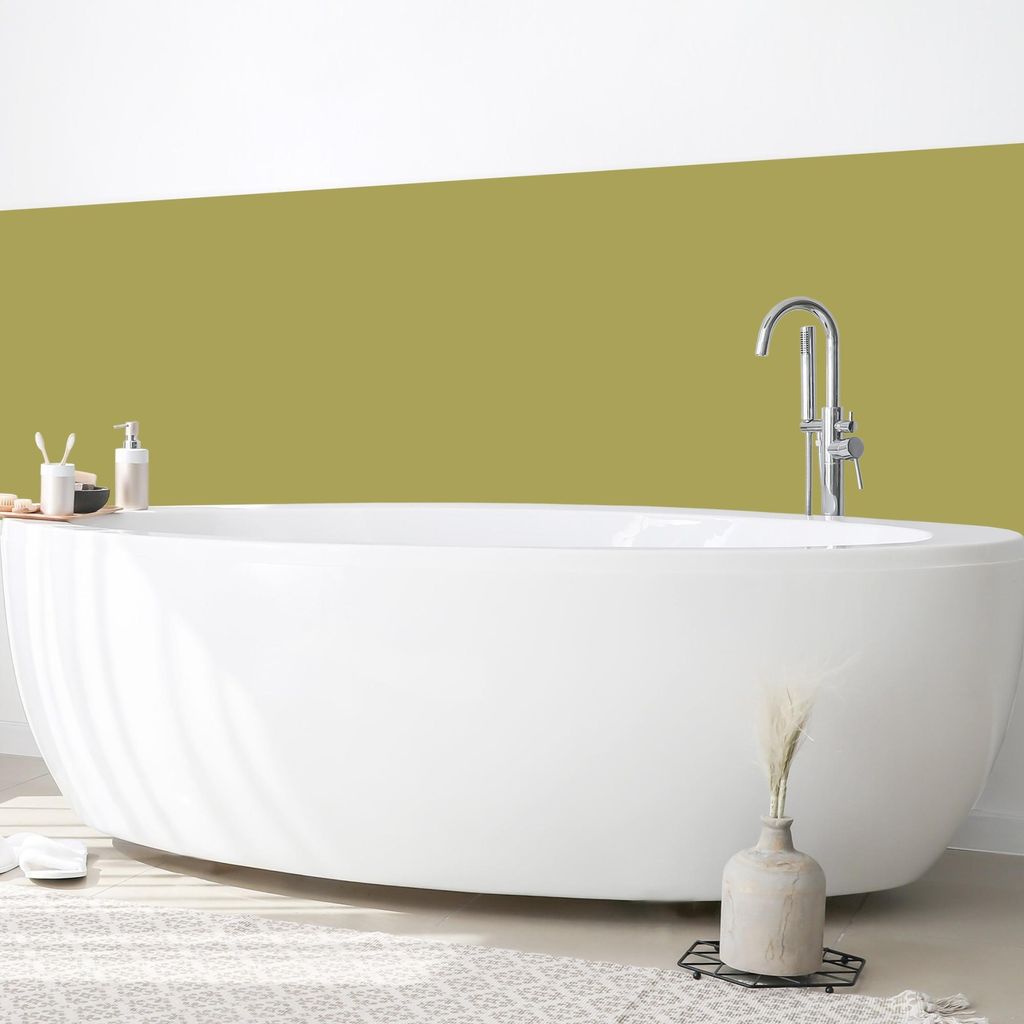 Wandverkleidung Bad mit Motiv selbstklebend - 0.35 mm Wandpaneel matt wasserfest Design grün Unifarben Badrückwand fugenlos 400x60 cm