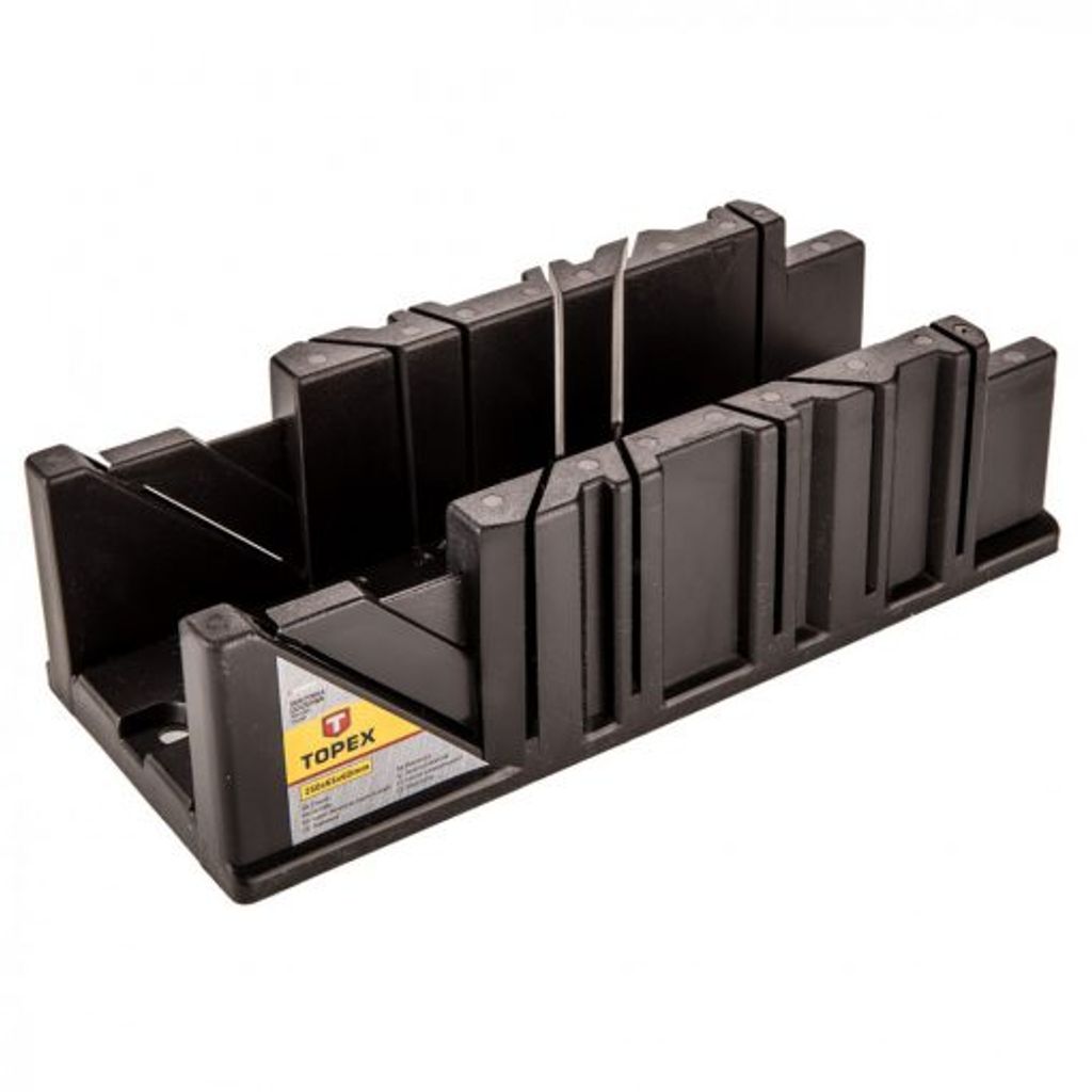 TOPEX Schneidlade, Kunststoff, 250 x 65 x 60 mm, Schnittwinkel: 22,5°, 45° (vertikal und horizontal), 90°, Kunststoff