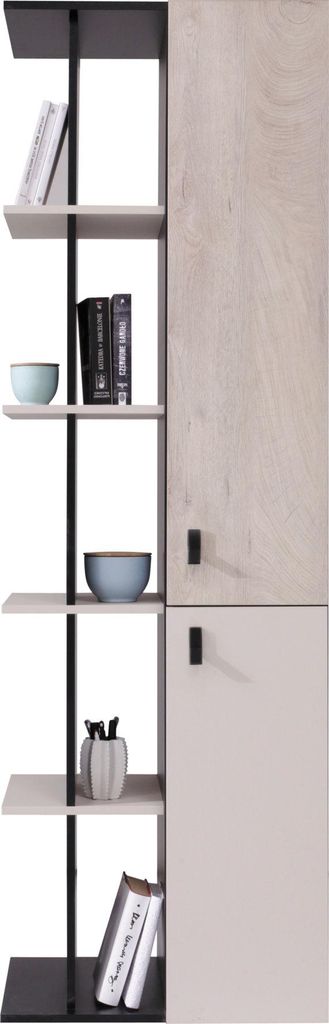 Masseno Buchregal ISEO für Wohnzimmer Büro oder Lesezimmer 60x40x190 cm, Schwarz