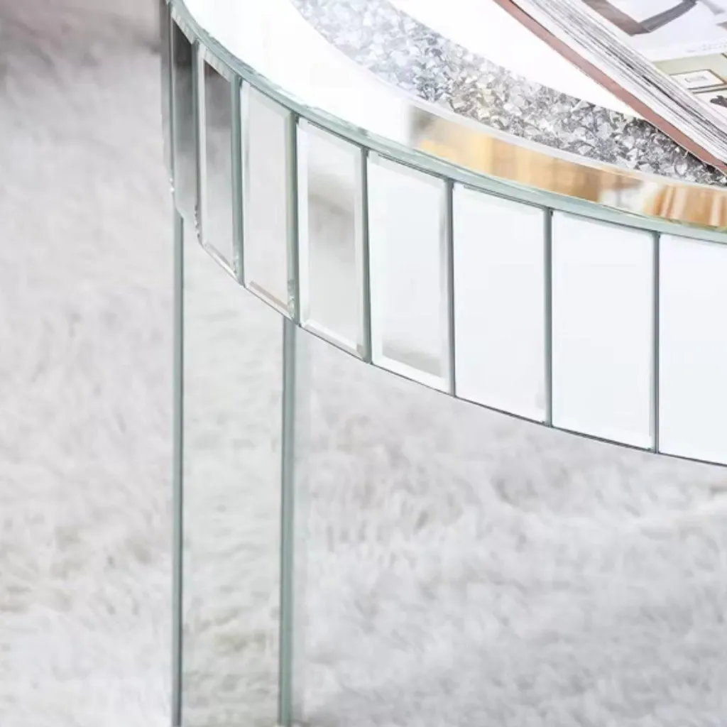 Table basse ronde look cristal Crystal Vaylen - Design transparent 50cm - 4