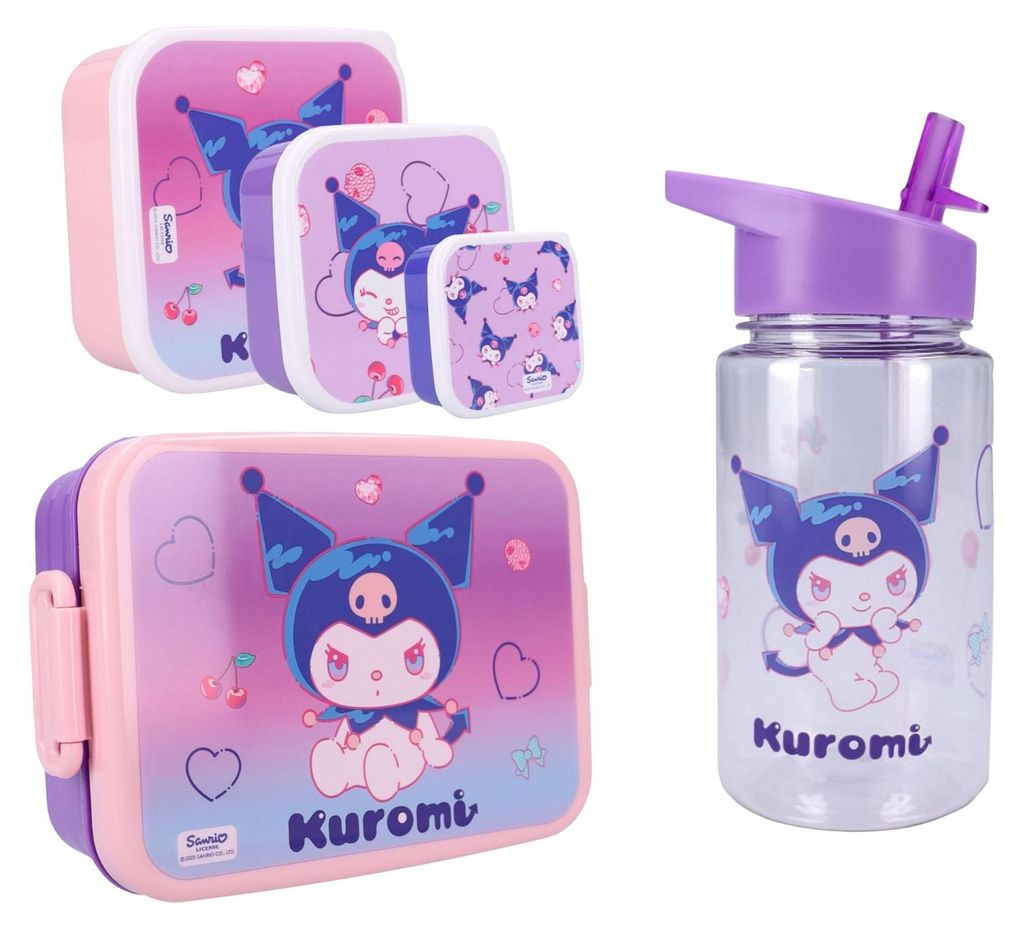 Ensemble repas Kuromi : boîte à lunch, boîte à goûter et Image du produit 