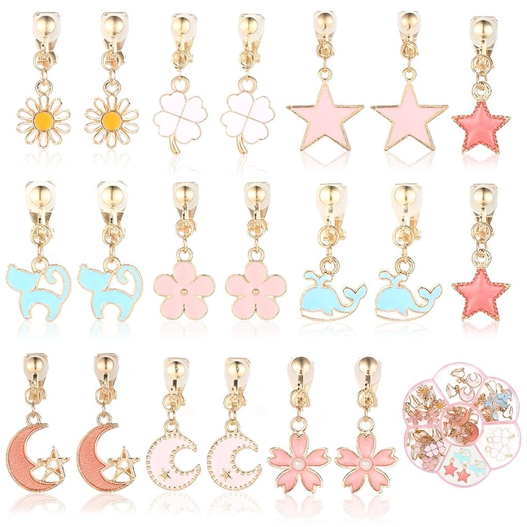 10 Paar Clip-Ohrringe für Mädchen, Schmuck für Mädchen, Produktbild 