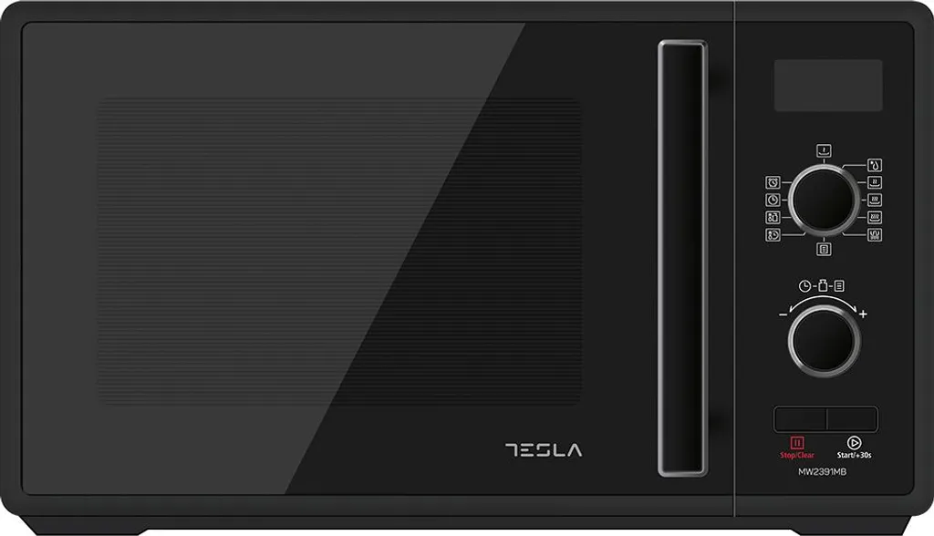 Micro-ondes Grill 23L 900W Noir : Tesla MW2391MB, Rapide et Grillé