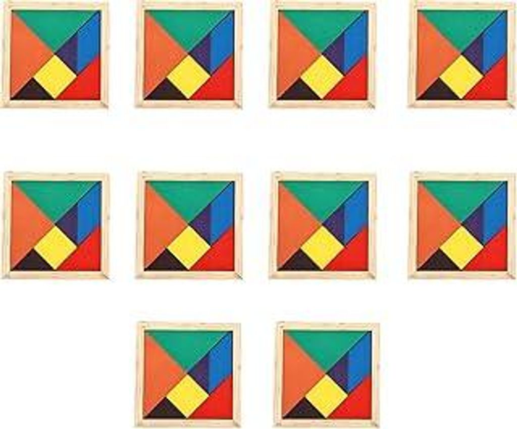 10 Stück Tangram Holz – Tangram Kinder Mitgebsel, Kleine Geschenke für Kinder, Ideal für Schule & Kita, Lernspielzeug ab 4 Jahren