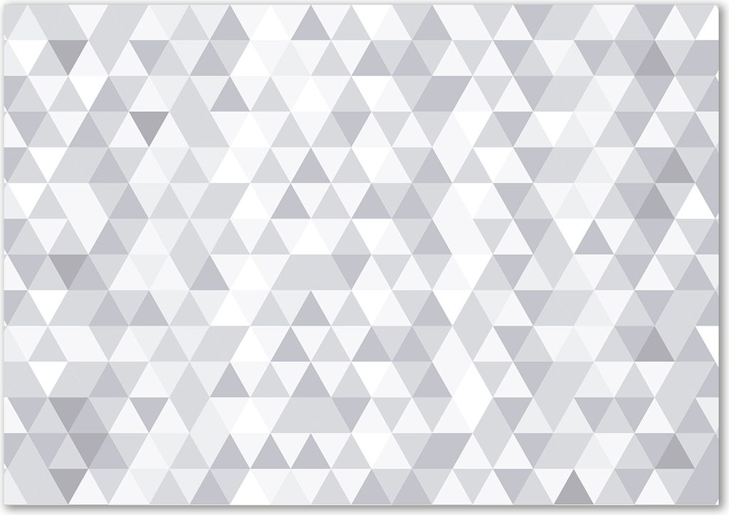 Tulup Glas-Bild - 100 x 70 - Wandbild aus Glas - Wandkunst - Wandbild hinter gehärtetem Sicherheitsglas - Sonstige - Graue Dreiecke - Grau