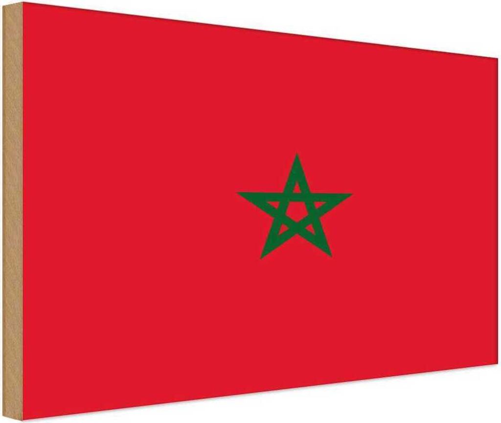 vianmo Holzschild 20x30 cm Marokkos Morocco Flagge Fahne Produktbild 