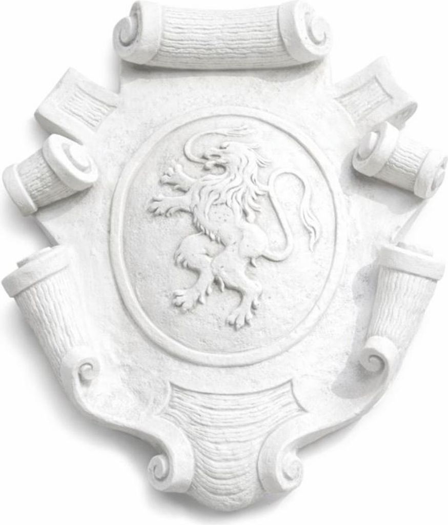 Casa Padrino Luxus Barock Wandrelief Wappen Weiß H. 69 cm - Italy
