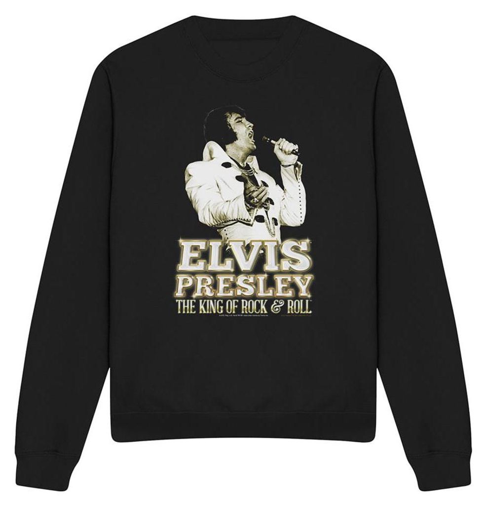 Elvis Presley - "Golden" Sweatshirt für Herren/Damen Uni TV33720 (XXL) (Schwarz)