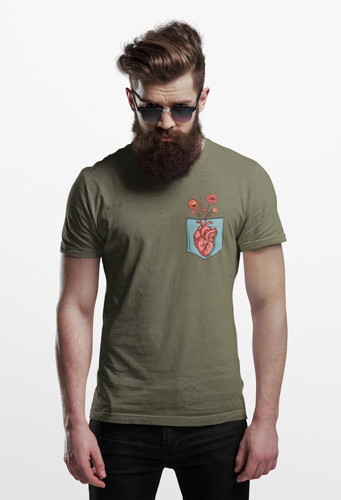 D&B Uni Polo PO00015 Heart Pocket MilitärGrün-Größe 4XL