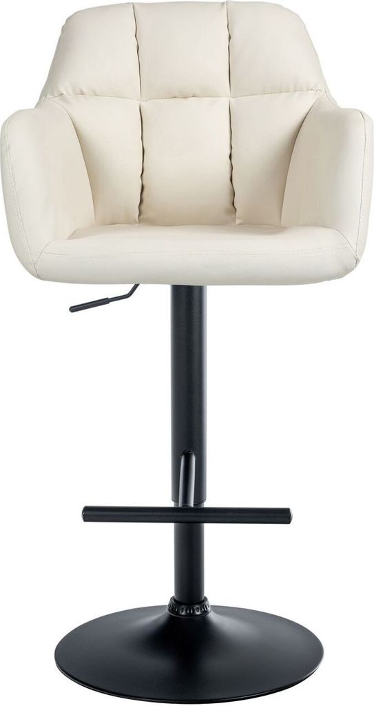 Barhocker Natoma Kunstleder schwarz creme