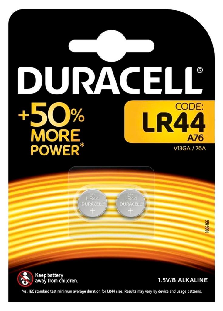 Duracell LR44 Knopfbatterien – 4 Stück Im Blister, Alkaline, Lange Haltbarkeit