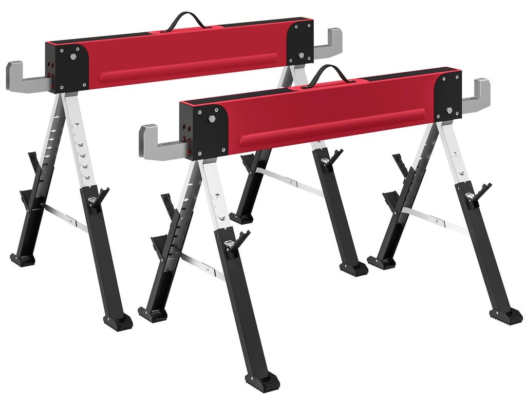 HOMCOM 2er Set Arbeitsbock bis 1160 kg klappbar Sägebock 7-fach höhenverstellbar
